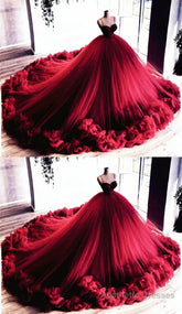 Burgundy Quinceanera Dresses, Ball Gown Prom Dress